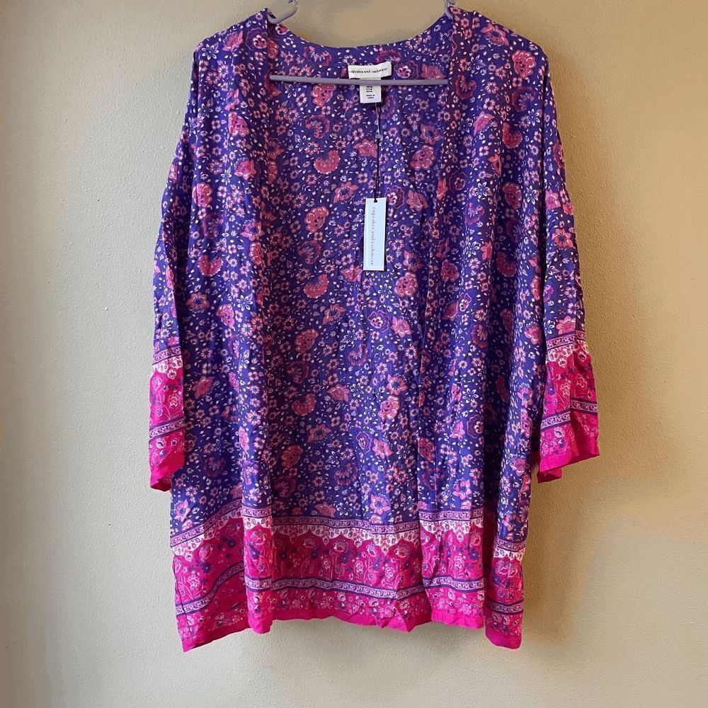 Cupcakes and Cashmere Open Front Cover Up Women's Size Medium